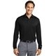 aerial view a black nike tall long sleeve dri - fit stretch tech polo, image 1 of 6