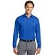 aerial view a blue sapphire nike tall long sleeve dri - fit stretch tech polo, image 1 of 6