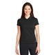 aerial view a black nike womens dri - fit solid icon pique modern fit polo, image 1 of 6