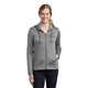 aerial view a dark grey heather nike womens therma - fit full - zip fleece hoodie, image 1 of 6