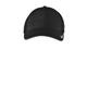 aerial view a black/ black nike stretch - to - fit mesh back cap, image 1 of 4
