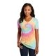 aerial view a pastel rainbow port company(r) womens tie - dye v - neck tee, image 1 of 6