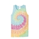 aerial view a pastel rainbow port co(r) tie - dye tank top, image 1 of 6