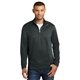 aerial view a jet black port company(r) athletic performance fleece 1/4- zip sweatshirt, image 1 of 6