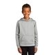 aerial view a silver port company(r) youth performance fleece pullover hooded sweatshirt, image 1 of 6
