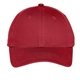 aerial view a red port authority(r) youth six - panel unstructured twill cap, image 1 of 3