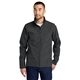 aerial view a grey promotional branded eddie bauer(r) shaded crosshatch soft shell jacket, image 1 of 6