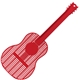 aerial view a red large guitar fly swatter, image 1 of 2