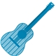 aerial view a blue large guitar fly swatter, image 1 of 2