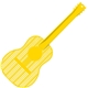 aerial view a yellow large guitar fly swatter, image 1 of 3