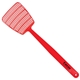 aerial view a red large standard fly swatter, image 1 of 2