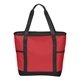 aerial view a chili red/ black port authority(r) on - the - go tote, image 1 of 4