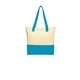 aerial view a natural/ turquoise port authority(r) colorblock cotton tote, image 1 of 4