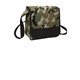 aerial view a military camo/ black port authority(r) lunch cooler messenger, image 1 of 2