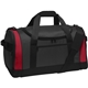a dark grey/ red port authority(r) voyager sports duffel
