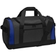 a dark grey/ twilight blue port authority(r) voyager sports duffel