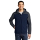 aerial view a dress blue navy/ battleship grey port authority(r) hooded core soft shell jacket, image 1 of 7