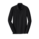 aerial view a deep black port authority(r) long sleeve core classic pique polo, image 1 of 6