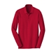 aerial view a rich red port authority(r) long sleeve core classic pique polo, image 1 of 6