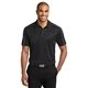 aerial view a black/ steel grey port authority(r) silk touch(tm) performance colorblock stripe polo, image 1 of 6