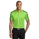 aerial view a lime/ steel grey port authority(r) silk touch(tm) performance colorblock stripe polo, image 1 of 6