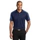 aerial view a navy/ carolina blue port authority(r) silk touch(tm) performance colorblock stripe polo, image 1 of 6