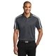 aerial view a steel grey/ white port authority(r) silk touch(tm) performance colorblock stripe polo, image 1 of 6