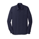 aerial view a dark navy port authority(r) dimension knit dress shirt, image 1 of 6