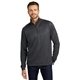 aerial view a iron grey/ black port authority(r) vertical texture 1/4- zip pullover, image 1 of 6