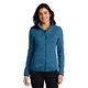 aerial view a medium blue heather port authority(r) womens sweater fleece jacket, image 1 of 6