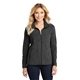 aerial view a black charcoal heather port authority(r) womens heather microfleece full - zip jacket, image 1 of 6