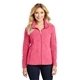 aerial view a pink raspberry heather port authority(r) womens heather microfleece full - zip jacket, image 1 of 6