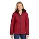 aerial view a rich red/ black port authority(r) womens vortex waterproof 3- in -1 jacket, image 1 of 10