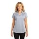 aerial view a light grey port authority(r) womens digi heather performance polo, image 1 of 6