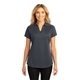 aerial view a dark grey port authority(r) womens digi heather performance polo, image 1 of 6