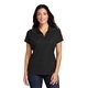 aerial view a black port authority(r) womens pinpoint mesh zip polo, image 1 of 6