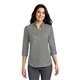 aerial view a monument grey port authority(r) womens 3/4- sleeve superpro(tm) twill shirt, image 1 of 6