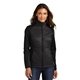 aerial view a deep black port authority(r) womens hybrid soft shell jacket, image 1 of 6