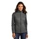 aerial view a smoke grey/ grey steel port authority(r) womens hybrid soft shell jacket, image 1 of 6