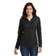 aerial view a black port authority(r) womens pinpoint mesh 1/2- zip, image 1 of 6