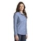 aerial view a light blue port authority(r) womens slub chambray shirt, image 1 of 6