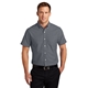 aerial view a black port authority(r) short sleeve superpro(tm) oxford shirt, image 1 of 6