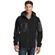 aerial view a black/ graphite port authority(r) tall waterproof soft shell jacket, image 1 of 5