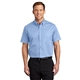 aerial view a light blue/ light stone port authority(r) tall short sleeve easy care shirt, image 1 of 6