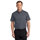 aerial view a steel grey/ light stone port authority(r) tall short sleeve easy care shirt, image 1 of 6