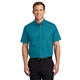 aerial view a teal green port authority(r) tall short sleeve easy care shirt, image 1 of 6