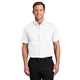 aerial view a white/ light stone port authority(r) tall short sleeve easy care shirt, image 1 of 6
