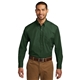 aerial view a deep forest green port authority(r) long sleeve carefree poplin shirt, image 1 of 6