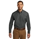 aerial view a graphite port authority(r) long sleeve carefree poplin shirt, image 1 of 6