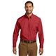 aerial view a rich red port authority(r) long sleeve carefree poplin shirt, image 1 of 6